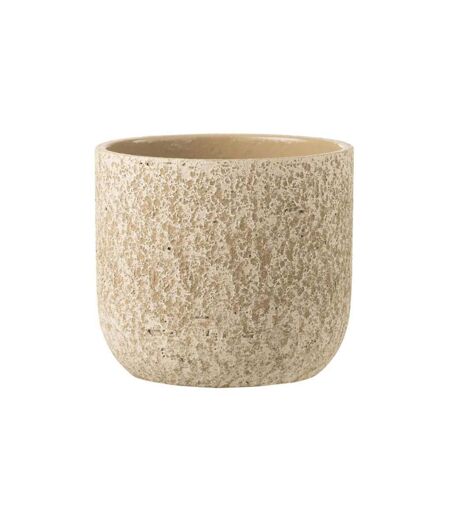 Cache-Pot Design Rugueux 22cm Beige