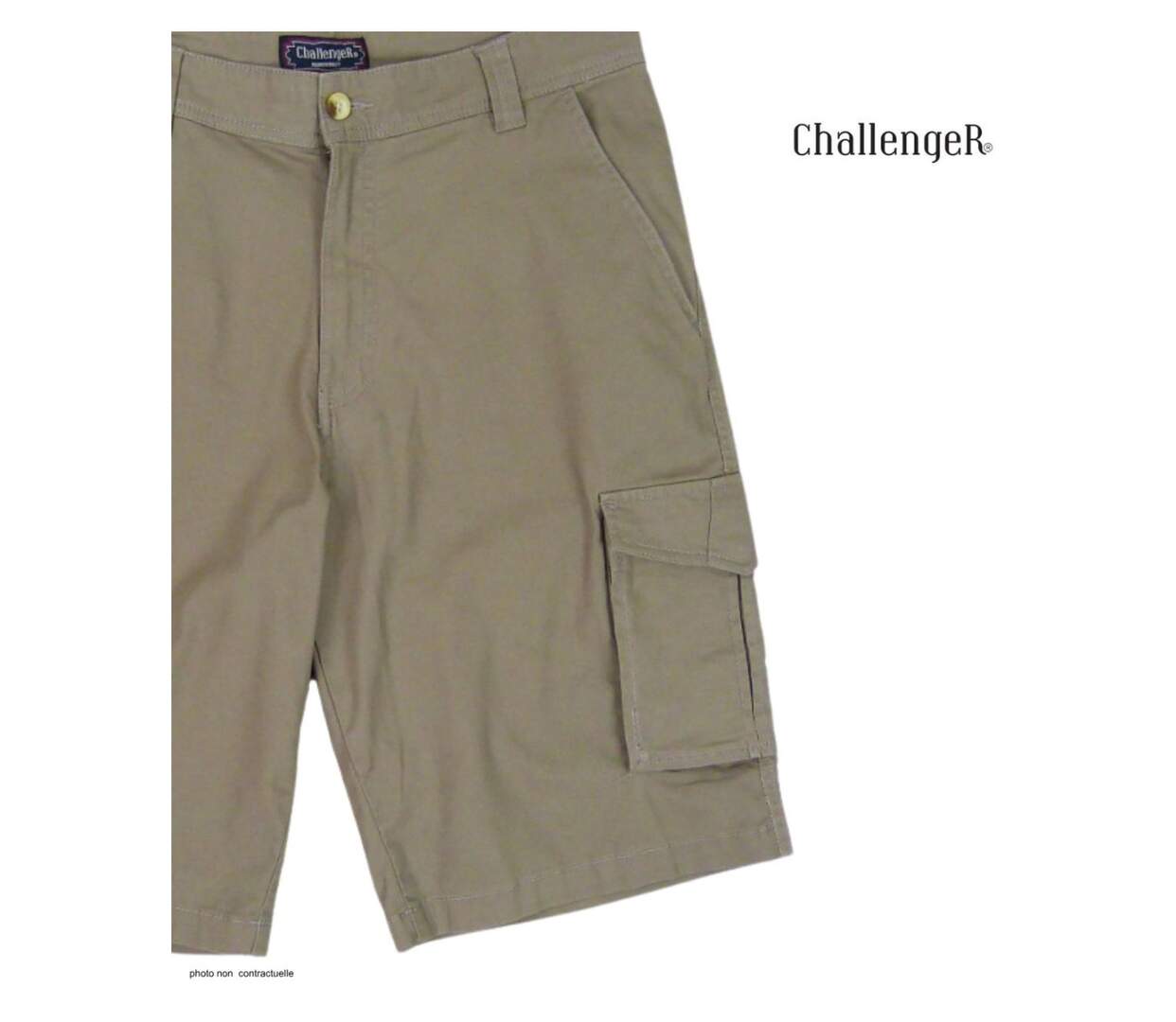 CHALLENGER INDIANA1 : Bermuda homme en coton stretch beige robuste et extensible-4
