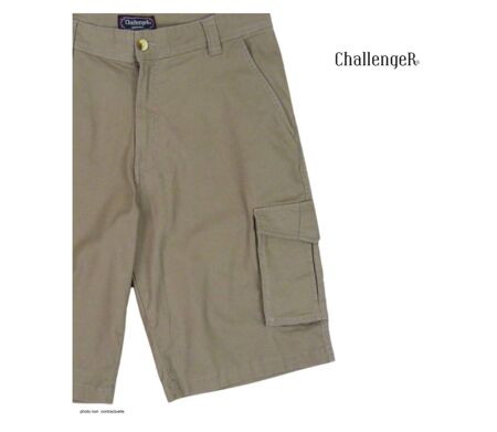 CHALLENGER INDIANA1 : Bermuda homme en coton stretch beige robuste et extensible