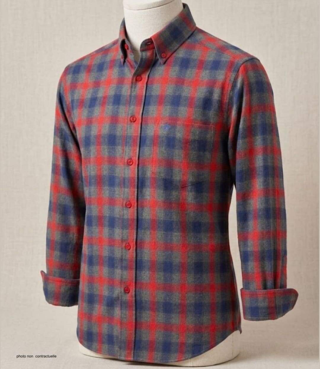 Chemise à carreaux homme WINCHESTER TARGET à carreaux gris : le confort thermique du pur coton gratté-3