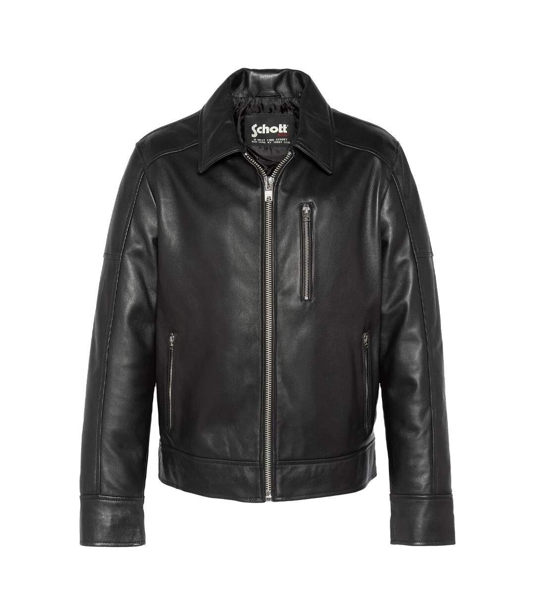 Blouson noir homme schott lcadam-3