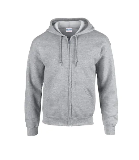 Unisex Adult Heavy Blend Full Zip Hoodie Sports Grey Gildan