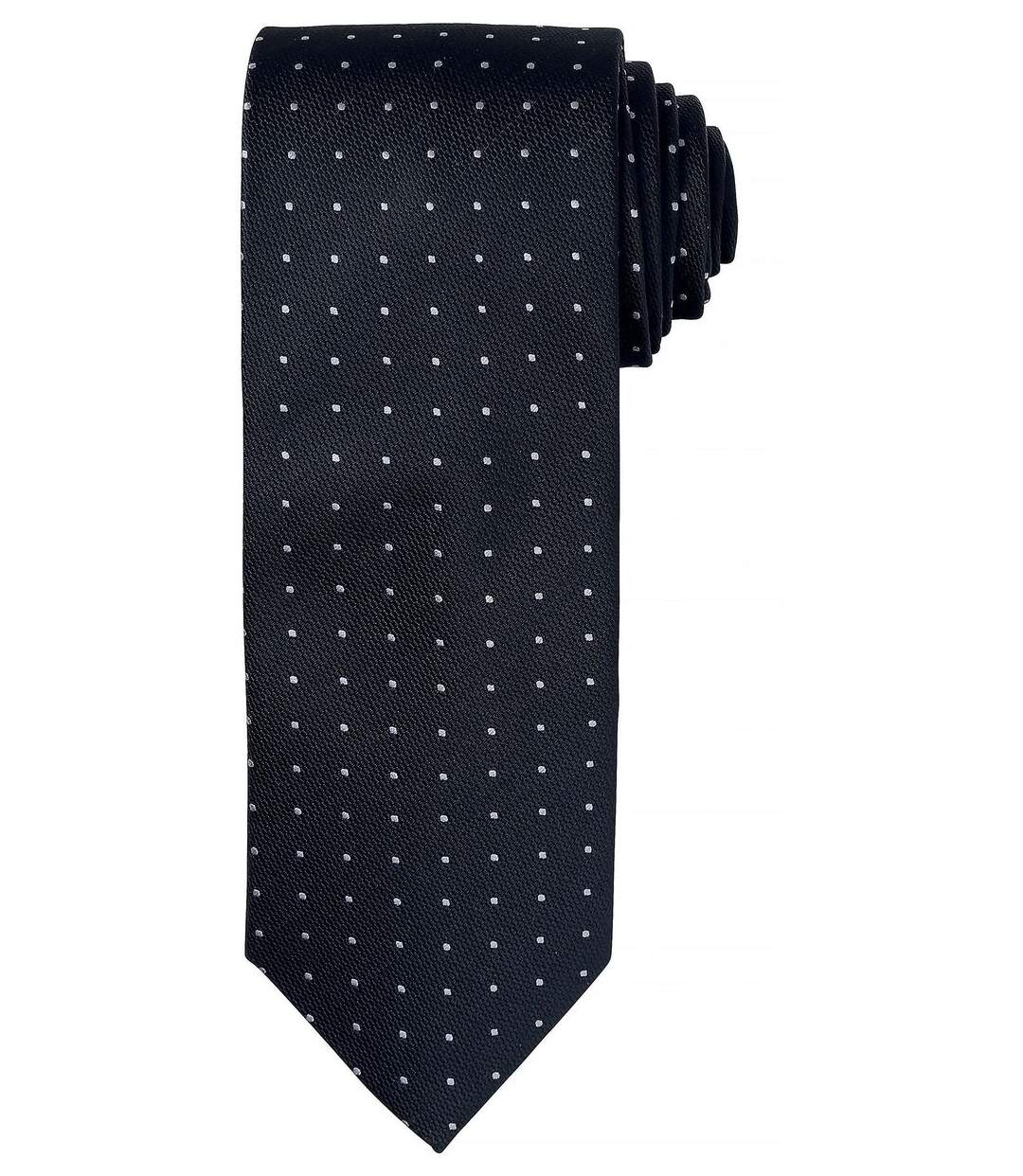 Cravate à petits pois - PR781 - noir et gris-1