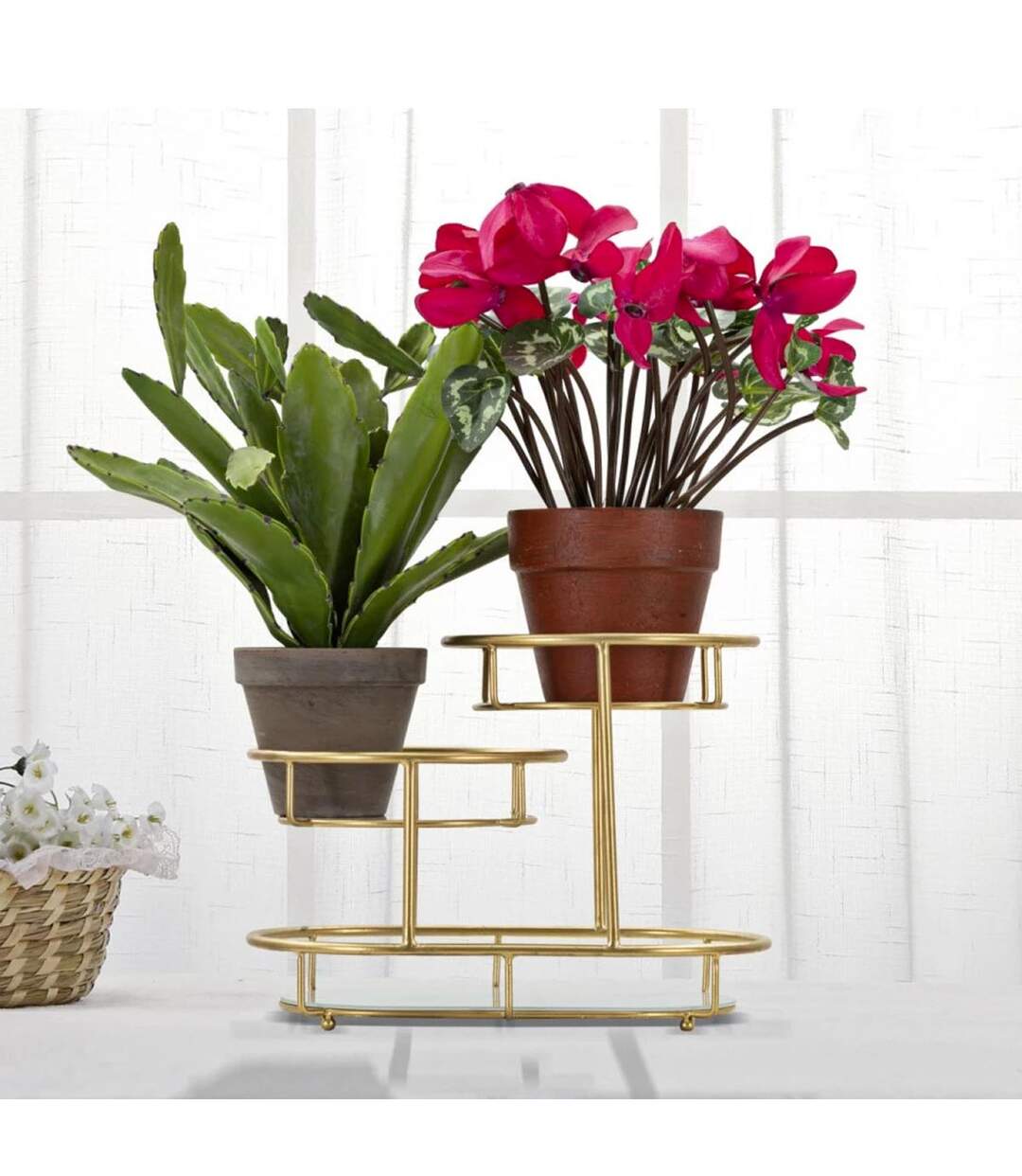 Plateau Décoratif 3 Niveaux Jade 36cm Or-5