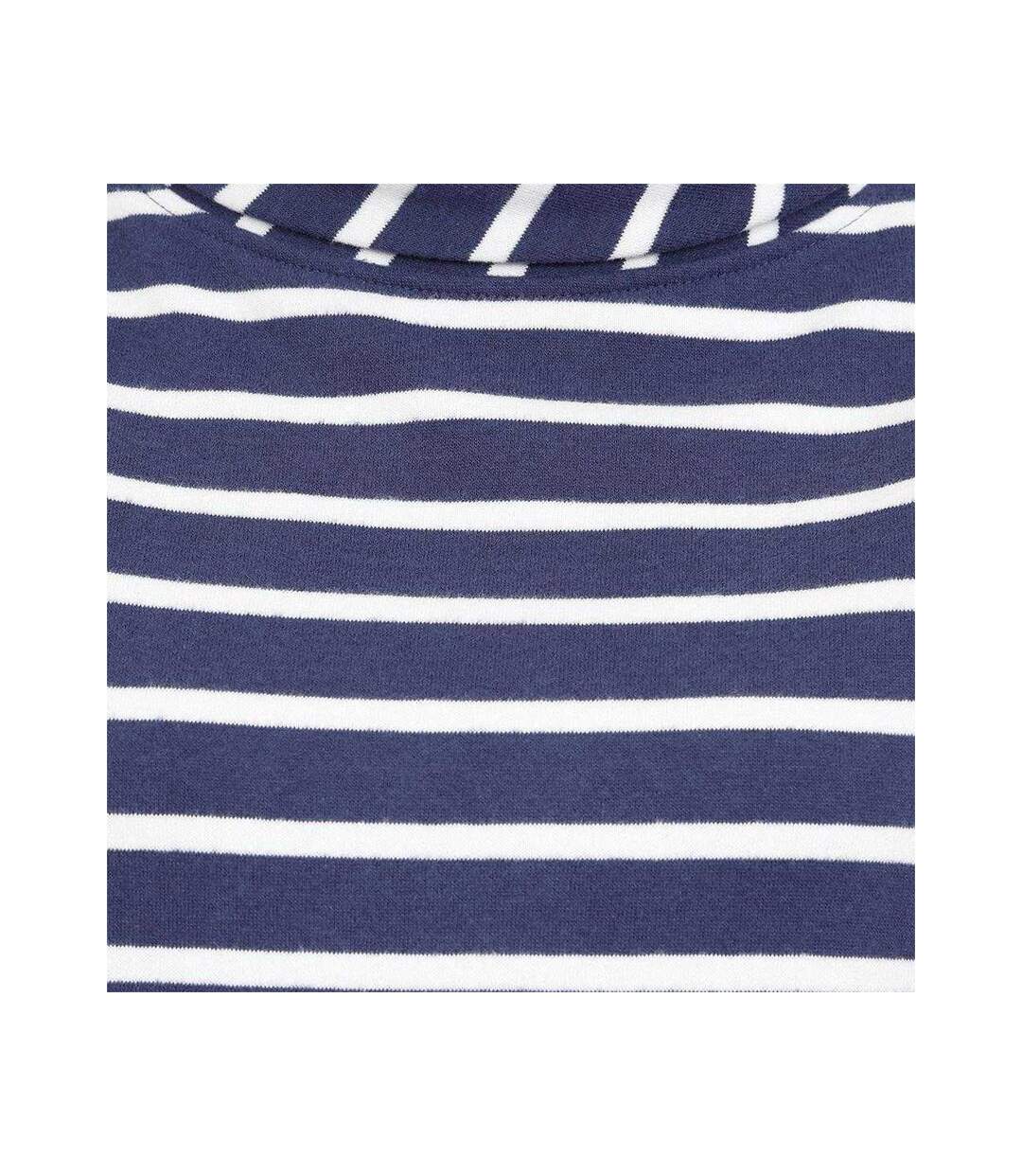 Womens/ladies Striped Roll Neck Sweatshirt Twilight Lazy Jacks-4