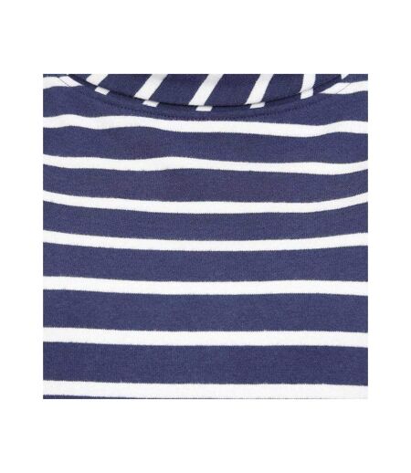 Womens/ladies Striped Roll Neck Sweatshirt Twilight Lazy Jacks