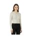 Womens/ladies Knitted Cropped Full Zip Hoodie Stone Jack Wills-4