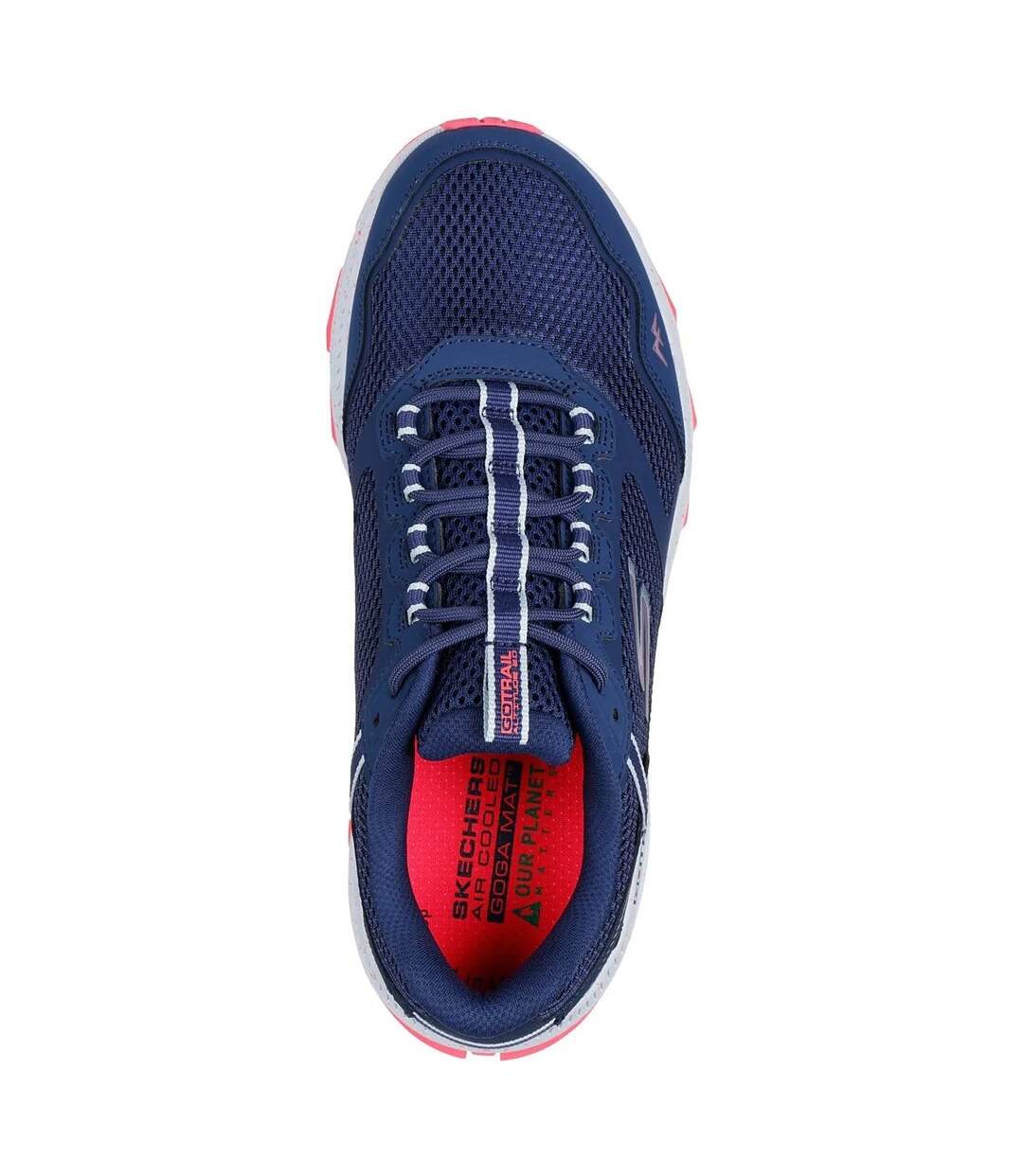 Womens/ladies Go Run Trail Altitude 2.0 Ravine Leather Trainers Navy Orange Skechers-4