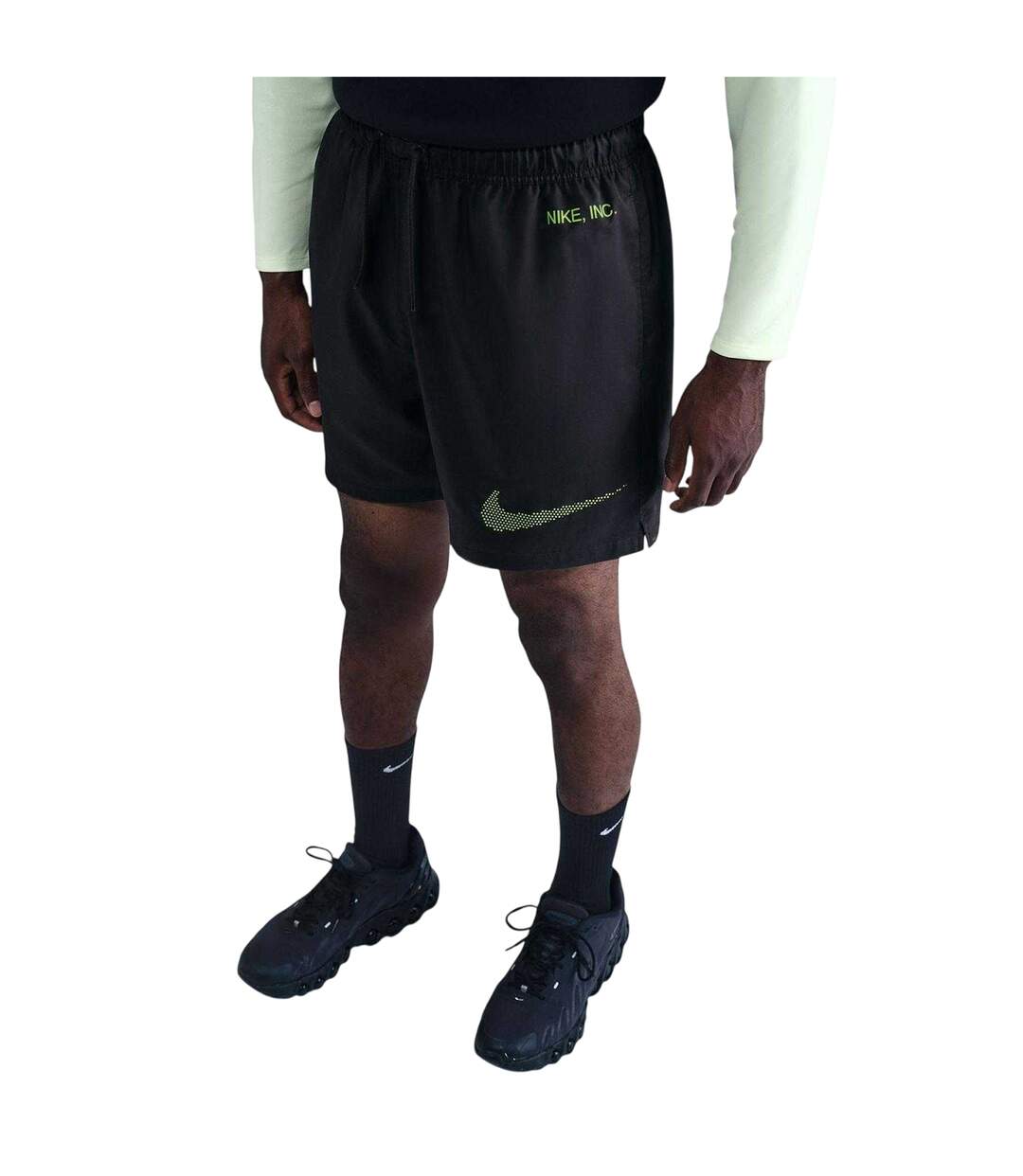 Mens Club Woven Logo Shorts Anthracite Volt Nike-3
