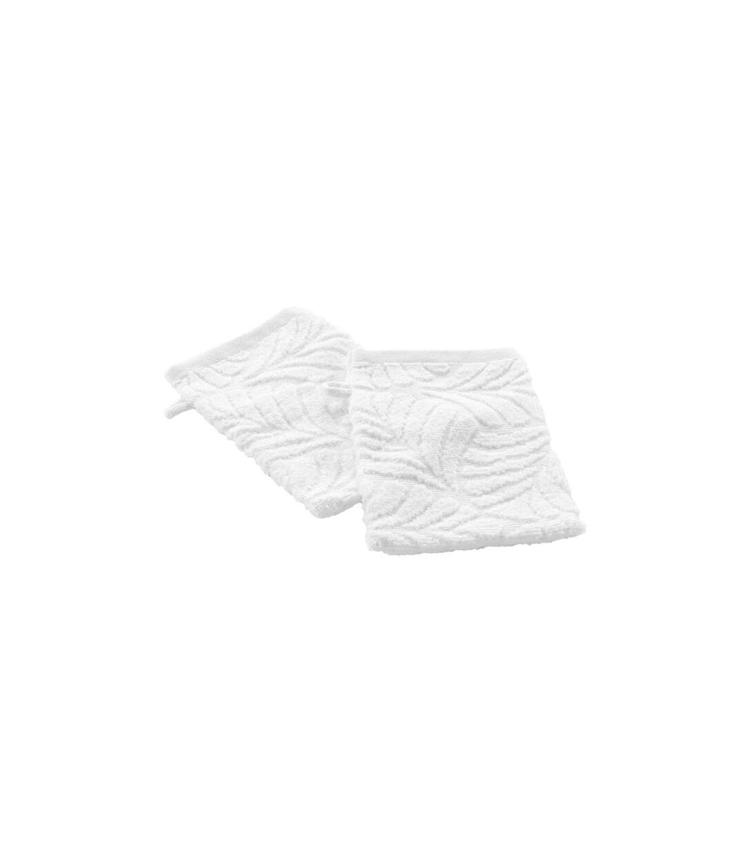 Lot de 2 Gants de Toilette Madeira 15x21cm Blanc-1