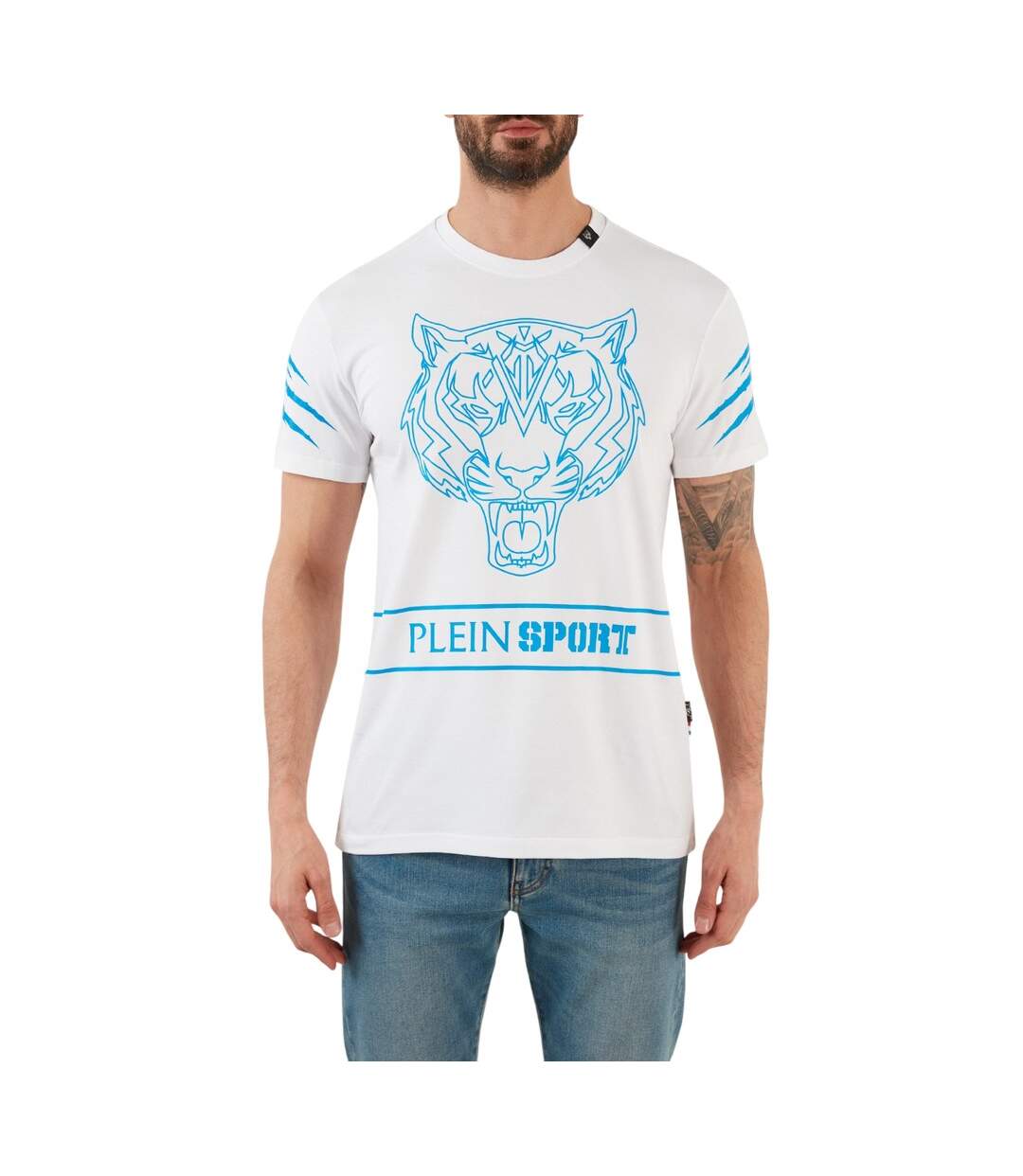 Unisex Adult Tiger T-shirt White Plein Sport-2