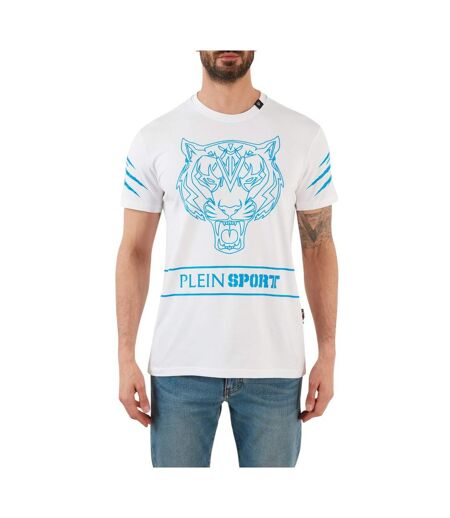Unisex Adult Tiger T-shirt White Plein Sport