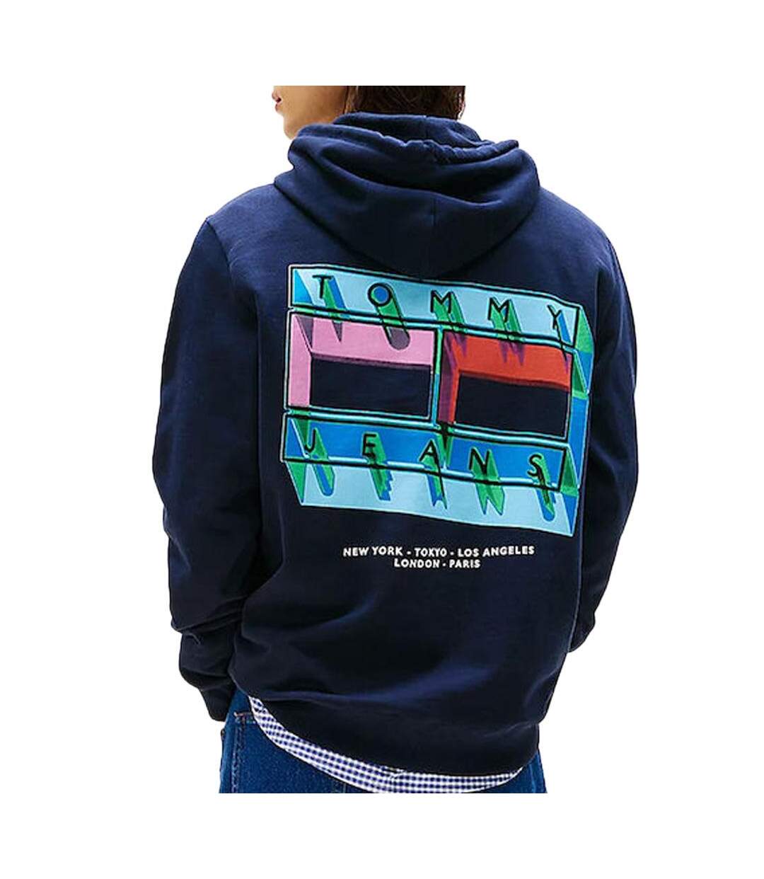 Sweat marine homme tommy hilfiger tjm flag-2