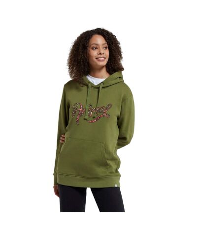 Sweat à capuche maya femme vert kaki Animal