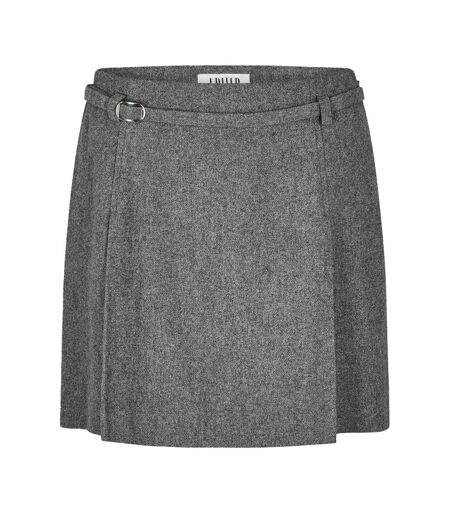 Womens/ladies Lexa Wool Blend Mini Skirt Grey Melange Edited