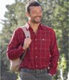 Pack of 2 Men's Checked Flannel Shirts - Navy Burgundy Atlas For Men