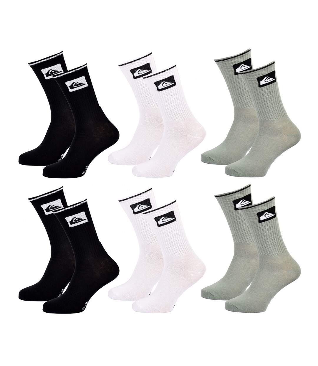 Chaussettes QUIKSILVER REGULAR CREW - Pack de 6-1