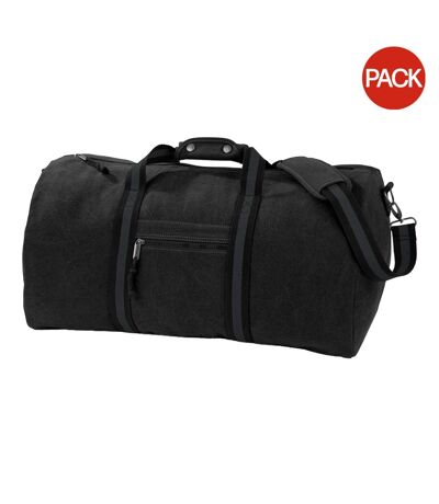 Lot De 2  Vintage Sac De Voyage En Toile 45 Litres Taille Unique Noir Quadra