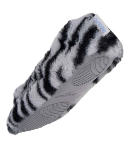 Isotoner Chaussons extra-light Ballerines femme imitation fourrure, semelle gomme antidérapante