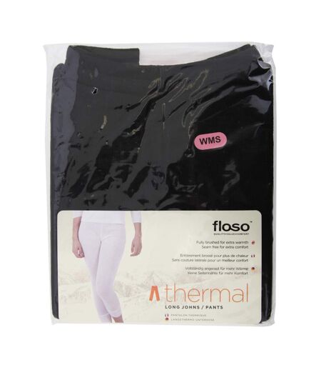 FLOSO Ladies/Womens Thermal Underwear Long Jane/Johns (Standard Range) (Black) - UTTHERM128