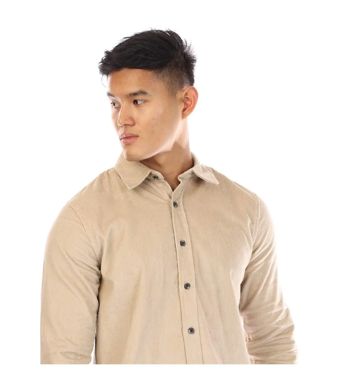 Mens Bexley Corduroy Long-sleeved Shirt Sand Brown Peter Werth-4