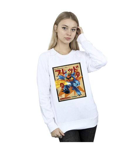 Disney Sweatshirt Big Hero 6 Baymax Fred Newspaper Femme/Femme (Blanc) - UTBI11469