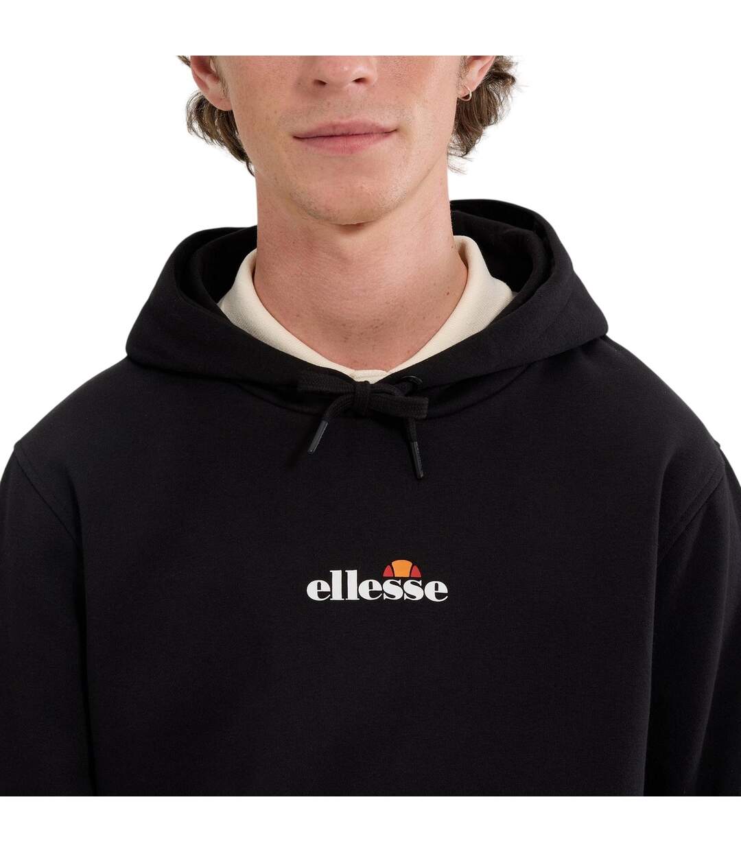 Mens Pershuta 2 Pullover Hoodie Black Ellesse-4