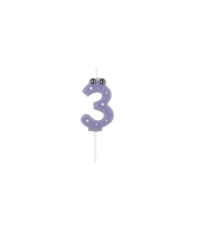 Bougie d'Anniversaire Chiffre 3 5cm Violet