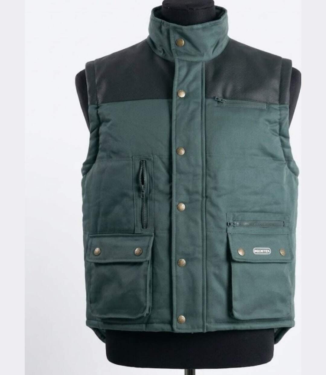 WORKER BI-MATIÈRE V501 — Gilet sans manches vert US : robustesse et isolation thermique-3