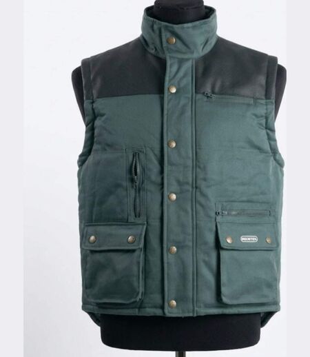 WORKER BI-MATIÈRE V501 — Gilet sans manches vert US : robustesse et isolation thermique
