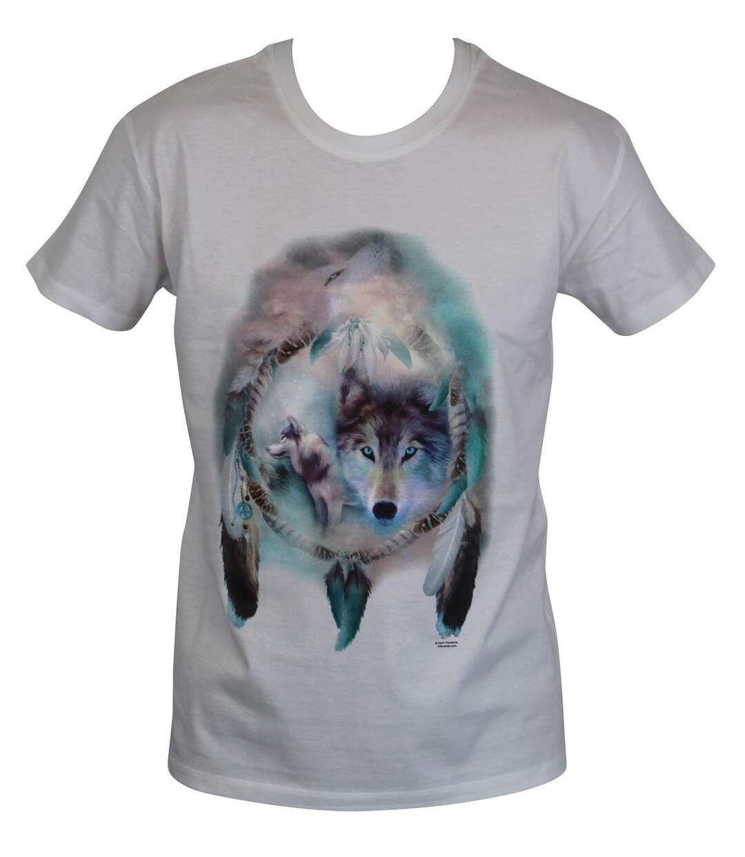 T-shirt homme manches courtes - Loups - 22037 - blanc