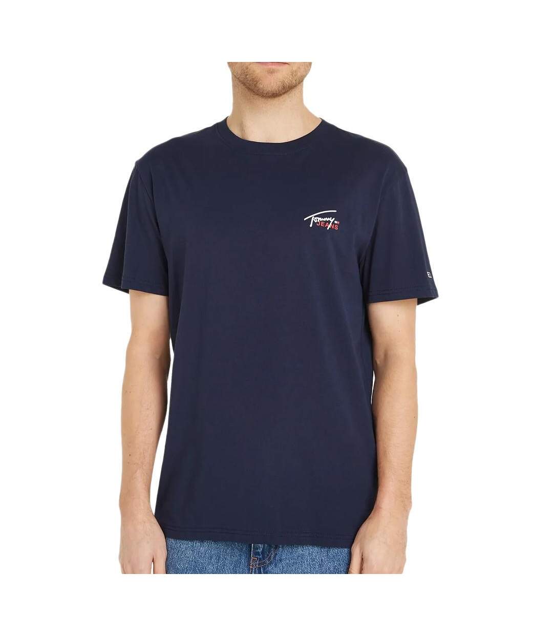 T-shirt Marine Homme Tommy Hilfiger Small Flag - XS-1