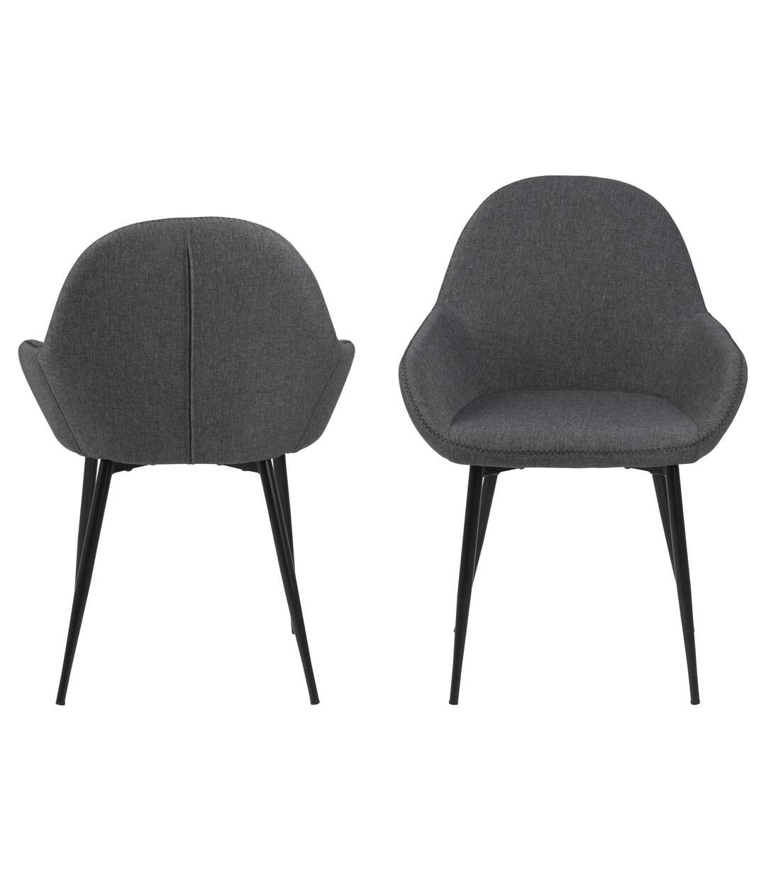 Lot de 2 Chaises de salle à manger Candice avec accoudoirs-4