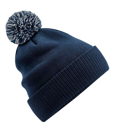 Bonnet snowstar bleu marine / gris clair Beechfield