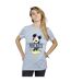 Disney Femme/Les femmes Mickey Mouse Letters Cotton Boyfriend T-Shirt (Gris sportif) - UTBI36643-2