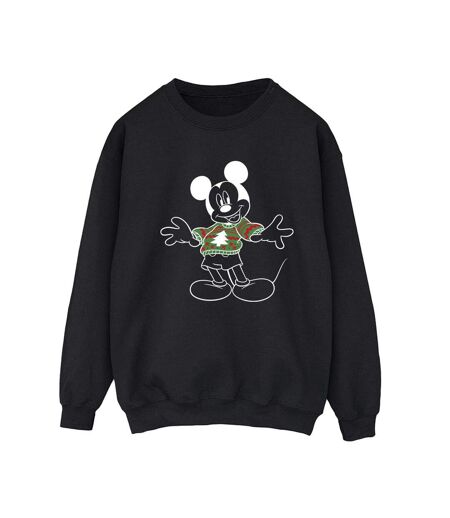 Disney Sweatshirt Mickey Mouse Xmas Jumper Womens/Ladies (Noir) - UTBI28597
