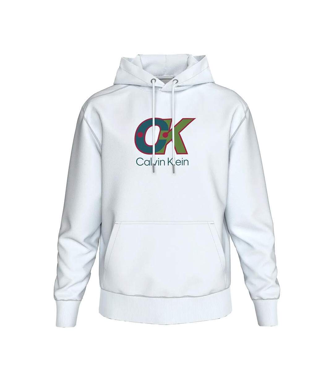 Sweat blanc homme calvin klein jeans terrys-1