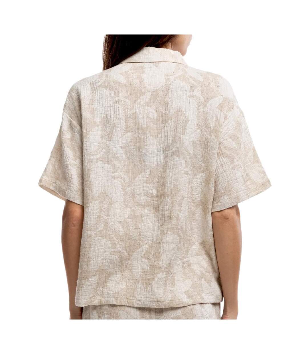 Chemise beige/blanc teddy smith floral-2