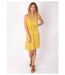 Robe courte fines bretelles BEA fleurie jaune Coton Du Monde-2