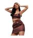 Mini Jupe Motif/style Clouté Femme Marron Missy Empire-1