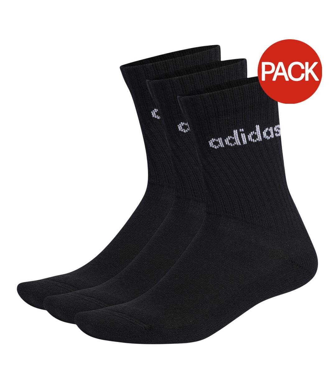 Lot De 3  Chaussettes Linear Adulte Noir Adidas-1