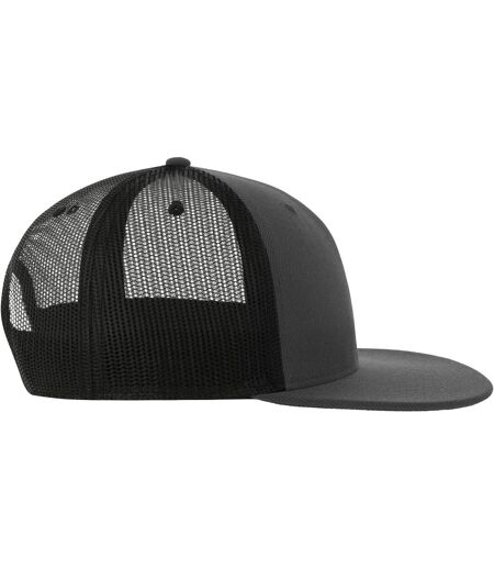 Unisex adult mesh 6 panel trucker cap dark grey/black Atlantis