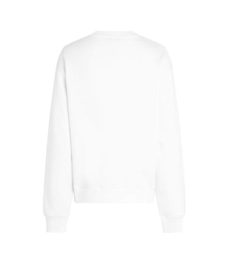 Womens/ladies Cotton Blend Regular Sweatshirt Optic White Tommy Hilfiger