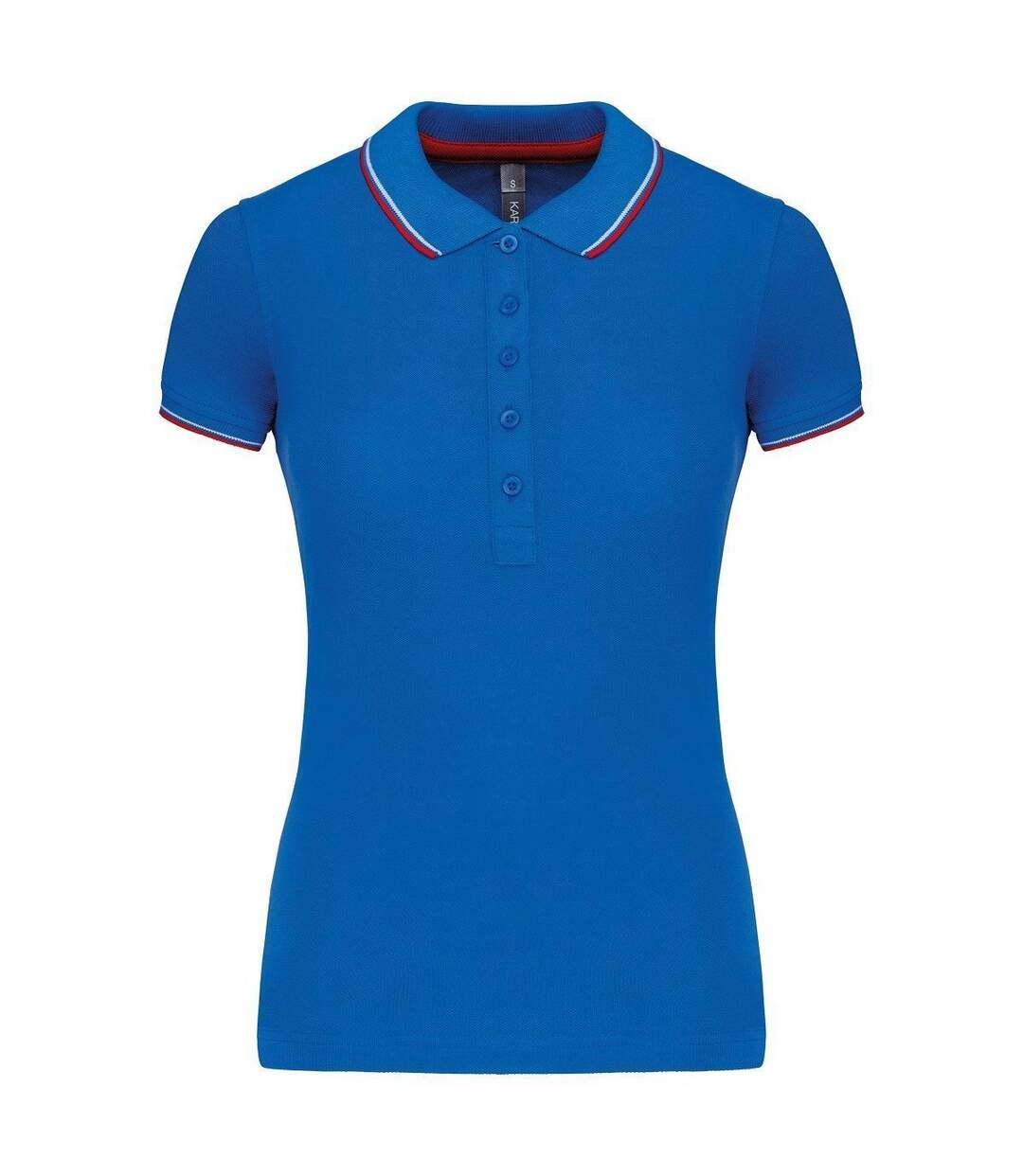 Polo manches courtes - Femme - K251 - bleu roi - rouge - blanc-1