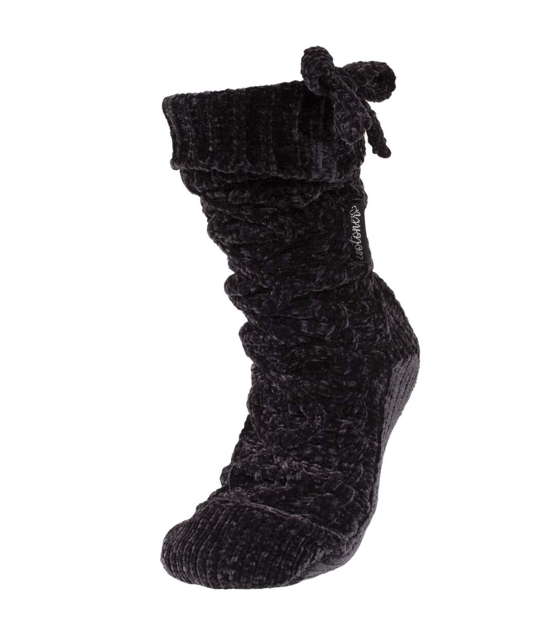 Isotoner Chaussettes d'intérieur femme en maille chenille torsadée - fourrées-1