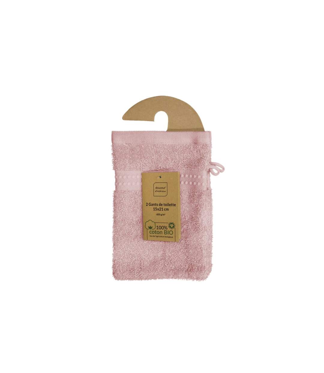 Lot de 2 Gants de Toilette Excellence 15x21cm Rose Blush-5