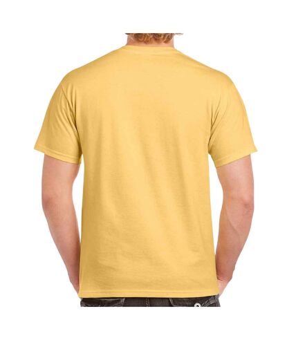 Mens heavy cotton t-shirt yellow haze Gildan