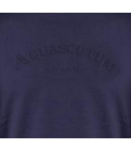 Mens Arched Logo Crew Neck Regular T-shirt Navy Aquascutum