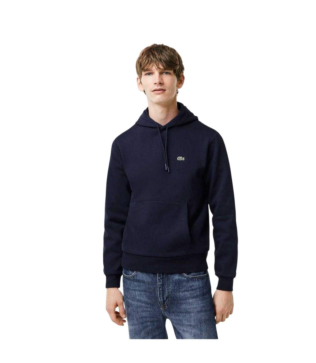 Mens Basic Pullover Hoodie Navy Lacoste-1