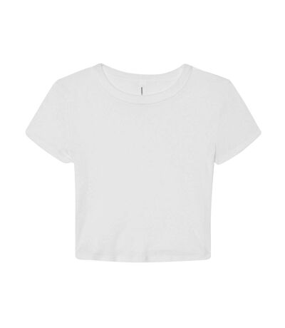 Bella + Canvas Womens/Ladies Micro-Rib Cropped T-Shirt (White)